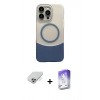 MARSİLYAN™- iPhone 14 Pro Max Kılıf Kozmos Form Özel Seri - Siyah Bilvis 5in1 3D Magic Cam Ekran Koruyucu + Band Metal Kamera Lens - GS