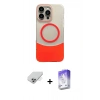 MARSİLYAN™- iPhone 14 Pro Max Kılıf Kozmos Form Özel Seri - Siyah Bilvis 5in1 3D Magic Cam Ekran Koruyucu + Band Metal Kamera Lens - GS