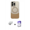 MARSİLYAN™- iPhone 14 Pro Max Kılıf Kozmos Form Özel Seri - Siyah Bilvis 5in1 3D Magic Cam Ekran Koruyucu + Band Metal Kamera Lens - GS