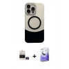 MARSİLYAN™- iPhone 14 Pro Max Kılıf Kozmos Form Özel Seri - Siyah Bilvis 5in1 5D Magic Hayalet Cam Ekran Koruyucu + Gold Bilvis Titan Kamera Lens