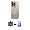 MARSİLYAN™- iPhone 14 Pro Max Kılıf Kozmos Form Özel Seri - Siyah Bilvis 5in1 5D Magic Hayalet Cam Ekran Koruyucu + PVD Metal Kamera Lens - TU