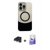 MARSİLYAN™- iPhone 14 Pro Max Kılıf Kozmos Form Özel Seri - Siyah Bilvis 5in1 5D Magic Hayalet Cam Ekran Koruyucu + Raze Metal Kamera Lens - GS