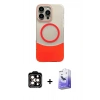 MARSİLYAN™- iPhone 14 Pro Max Kılıf Kozmos Form Özel Seri - Siyah Bilvis 5in1 5D Magic Hayalet Cam Ekran Koruyucu + PVD Metal Kamera Lens - TU