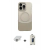 MARSİLYAN™- iPhone 14 Pro Max Kılıf Kozmos Form Özel Seri - Siyah Bilvis Hayalet Cam Ekran Koruyucu + Gold Band Metal Kamera Lens