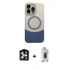 MARSİLYAN™- iPhone 14 Pro Max Kılıf Kozmos Form Özel Seri - Siyah Bilvis Hayalet Cam Ekran Koruyucu + PVD Metal Kamera Lens - TU