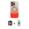 MARSİLYAN™- iPhone 14 Pro Max Kılıf Kozmos Form Özel Seri - Siyah Bilvis Hayalet Cam Ekran Koruyucu + PVD Metal Kamera Lens - TU