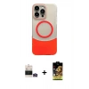 MARSİLYAN™- iPhone 14 Pro Max Kılıf Kozmos Form Özel Seri - Siyah Buffer Cam Ekran Koruyucu + Bilvis Titan Kamera Lens - GD