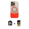 MARSİLYAN™- iPhone 14 Pro Max Kılıf Kozmos Form Özel Seri - Siyah Buffer Cam Ekran Koruyucu + PVD Metal Kamera Lens - TU