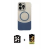 MARSİLYAN™- iPhone 14 Pro Max Kılıf Kozmos Form Özel Seri - Siyah Buffer Cam Ekran Koruyucu + PVD Metal Kamera Lens - TU