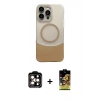 MARSİLYAN™- iPhone 14 Pro Max Kılıf Kozmos Form Özel Seri - Siyah Buffer Cam Ekran Koruyucu + PVD Metal Kamera Lens - TU