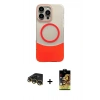 MARSİLYAN™- iPhone 14 Pro Max Kılıf Kozmos Form Özel Seri - Siyah Buffer Cam Ekran Koruyucu + Raze Metal Kamera Lens - GD