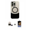 MARSİLYAN™- iPhone 14 Pro Max Kılıf Kozmos Form Özel Seri - Siyah Buffer Hayalet Cam Ekran Koruyucu + Bilvis Titan Kamera Lens - SH