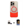 MARSİLYAN™- iPhone 14 Pro Max Kılıf Kozmos Form Özel Seri - Siyah Buffer Hayalet Cam Ekran Koruyucu + Bilvis Titan Kamera Lens - SH