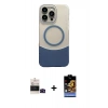 MARSİLYAN™- iPhone 14 Pro Max Kılıf Kozmos Form Özel Seri - Siyah Buffer Hayalet Cam Ekran Koruyucu + Bilvis Titan Kamera Lens - SH