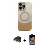 MARSİLYAN™- iPhone 14 Pro Max Kılıf Kozmos Form Özel Seri - Siyah Buffer Hayalet Cam Ekran Koruyucu + Raze Metal Kamera Lens - GD