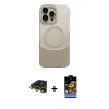 MARSİLYAN™- iPhone 14 Pro Max Kılıf Kozmos Form Özel Seri - Siyah Buffer Hayalet Cam Ekran Koruyucu + Raze Metal Kamera Lens - GD