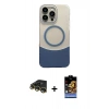 MARSİLYAN™- iPhone 14 Pro Max Kılıf Kozmos Form Özel Seri - Siyah Buffer Hayalet Cam Ekran Koruyucu + Raze Metal Kamera Lens - GD