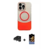 MARSİLYAN™- iPhone 14 Pro Max Kılıf Kozmos Form Özel Seri - Siyah Buffer Hayalet Cam Ekran Koruyucu + Raze Metal Kamera Lens - GS