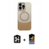 MARSİLYAN™- iPhone 14 Pro Max Kılıf Kozmos Form Özel Seri - Siyah Buffer Hayalet Cam Ekran Koruyucu + PVD Metal Kamera Lens - TU