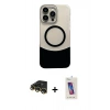 MARSİLYAN™- iPhone 14 Pro Max Kılıf Kozmos Form Özel Seri - Siyah Joko 5D Cam + Gold Raze Metal Kamera Lens