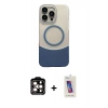 MARSİLYAN™- iPhone 14 Pro Max Kılıf Kozmos Form Özel Seri - Siyah Joko 5D Cam + Turuncu PVD Metal Kamera Lens