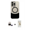 MARSİLYAN™- iPhone 14 Pro Max Kılıf Kozmos Form Özel Seri - Siyah Mat Seramik Nano Ekran Koruyucu + Bilvis Titan Kamera Lens - DNMR