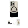 MARSİLYAN™- iPhone 14 Pro Max Kılıf Kozmos Form Özel Seri - Siyah Mat Seramik Nano Ekran Koruyucu + Bilvis Titan Kamera Lens - GD