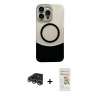 MARSİLYAN™- iPhone 14 Pro Max Kılıf Kozmos Form Özel Seri - Siyah Mat Seramik Nano Ekran Koruyucu + Raze Metal Kamera Lens - GS
