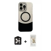 MARSİLYAN™- iPhone 14 Pro Max Kılıf Kozmos Form Özel Seri - Siyah Mat Seramik Nano Ekran Koruyucu + PVD Metal Kamera Lens - TU