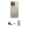 MARSİLYAN™- iPhone 14 Pro Max Kılıf Kozmos Form Özel Seri - Siyah Polymer Nano Ekran Koruyucu + Derin Mor Bilvis Titan Kamera Lens