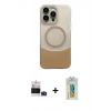 MARSİLYAN™- iPhone 14 Pro Max Kılıf Kozmos Form Özel Seri - Siyah Polymer Nano Ekran Koruyucu + Derin Mor Bilvis Titan Kamera Lens