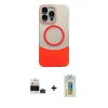 MARSİLYAN™- iPhone 14 Pro Max Kılıf Kozmos Form Özel Seri - Siyah Polymer Nano Ekran Koruyucu + Derin Mor Bilvis Titan Kamera Lens