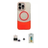 MARSİLYAN™- iPhone 14 Pro Max Kılıf Kozmos Form Özel Seri - Siyah Polymer Nano Ekran Koruyucu + Bilvis Titan Kamera Lens - GD