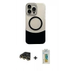 MARSİLYAN™- iPhone 14 Pro Max Kılıf Kozmos Form Özel Seri - Siyah Polymer Nano Ekran Koruyucu + Raze Metal Kamera Lens - GD