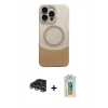MARSİLYAN™- iPhone 14 Pro Max Kılıf Kozmos Form Özel Seri - Siyah Polymer Nano Ekran Koruyucu + Raze Metal Kamera Lens - GS