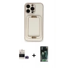 MARSİLYAN™- iPhone 14 Pro Max Kılıf Kozmos Minimal Prime - Şeffaf 360 Full Body Arka Koruyucu + Derin Mor Bilvis Titan Kamera Lens