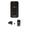 MARSİLYAN™- iPhone 14 Pro Max Kılıf Kozmos Minimal Prime - Şeffaf 360 Full Body Arka Koruyucu + Gold Raze Metal Kamera Lens