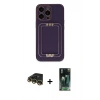 MARSİLYAN™- iPhone 14 Pro Max Kılıf Kozmos Minimal Prime - Şeffaf 360 Full Body Arka Koruyucu + Gold Raze Metal Kamera Lens