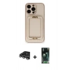 MARSİLYAN™- iPhone 14 Pro Max Kılıf Kozmos Minimal Prime - Şeffaf 360 Full Body Arka Koruyucu + Raze Metal Kamera Lens - GS