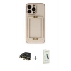 MARSİLYAN™- iPhone 14 Pro Max Kılıf Kozmos Minimal Prime - Şeffaf Pasifik Cam Ekran Koruyucu + Raze Metal Kamera Lens - GD