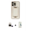 MARSİLYAN™- iPhone 14 Pro Max Kılıf Kozmos Minimal Prime - Şeffaf Pasifik Cam Ekran Koruyucu + Bilvis Titan Kamera Lens - GS
