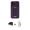 MARSİLYAN™- iPhone 14 Pro Max Kılıf Kozmos Minimal Prime - Şeffaf Pasifik Cam Ekran Koruyucu + Gümüş Raze Metal Kamera Lens