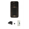 MARSİLYAN™- iPhone 14 Pro Max Kılıf Kozmos Minimal Prime - Şeffaf Pasifik Cam Ekran Koruyucu + Gümüş Raze Metal Kamera Lens