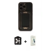 MARSİLYAN™- iPhone 14 Pro Max Kılıf Kozmos Minimal Prime - Şeffaf Pasifik Cam Ekran Koruyucu + PVD Metal Kamera Lens - TU