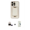 MARSİLYAN™- iPhone 14 Pro Max Kılıf Kozmos Minimal Prime - Şeffaf Pasifik Cam Ekran Koruyucu + Siyah Bilvis Titan Kamera Lens
