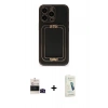 MARSİLYAN™- iPhone 14 Pro Max Kılıf Kozmos Minimal Prime - Şeffaf Pasifik Cam Ekran Koruyucu + Siyah Bilvis Titan Kamera Lens