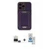 MARSİLYAN™- iPhone 14 Pro Max Kılıf Kozmos Minimal Prime - Şeffaf Royal Nano Ekran Koruyucu + Bilvis Titan Kamera Lens - GS
