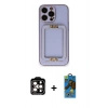 MARSİLYAN™- iPhone 14 Pro Max Kılıf Kozmos Minimal Prime - Siyah 18D Cam Ekran Koruyucu + PVD Metal Kamera Lens - TU