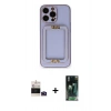 MARSİLYAN™- iPhone 14 Pro Max Kılıf Kozmos Minimal Prime - Siyah 360 Mat Full Body Arka Koruyucu + Derin Mor Bilvis Titan Kamera Lens
