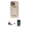 MARSİLYAN™- iPhone 14 Pro Max Kılıf Kozmos Minimal Prime - Siyah 360 Mat Full Body Arka Koruyucu + Bilvis Titan Kamera Lens - GD